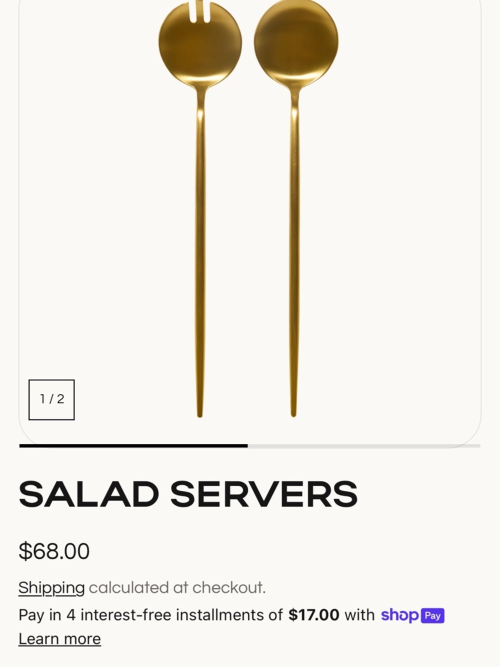 Gold Salad Servers - Elegant Metal Serving Set